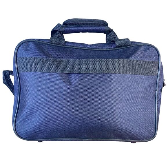 Skyline Navy Canvas Carry On Travel Bag Adjustable Shoulder Strap Zip Closures - Picture 2 of 9